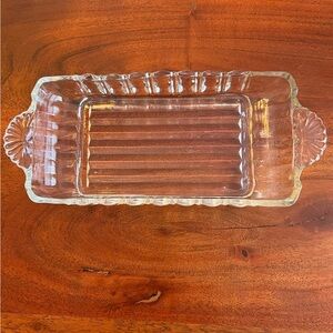 Vintage glass serving tray.
